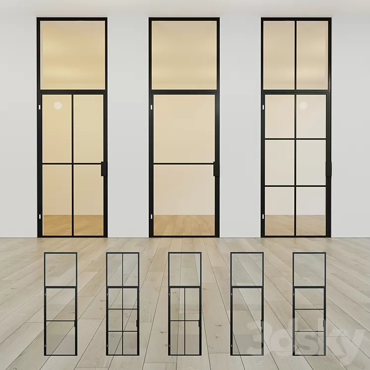 Glass partition. A door. 13 3D Model