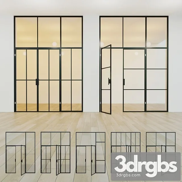 Glass partition. a door. 15 3D Model Free
