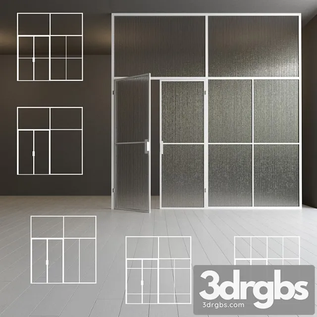 Glass partition. a door. 43 3D Model Free
