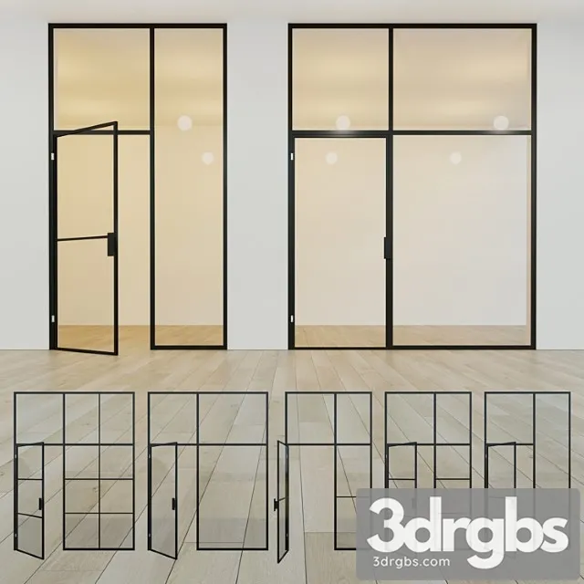 Glass Partition Door 11 3D Model Free
