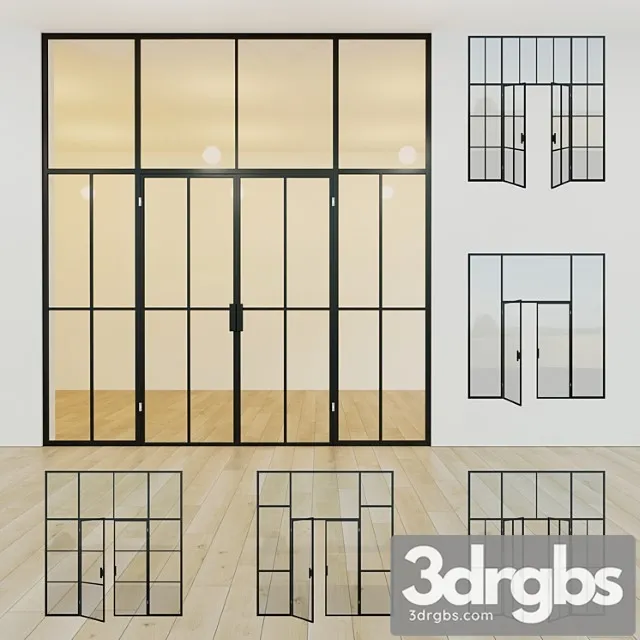 Glass Partition Door 14 1 3D Model Free