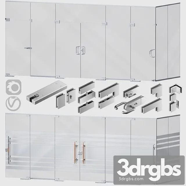 Glass partitions and doors 3D Model Free