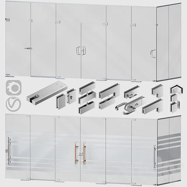 Glass partitions and doors 3DModel