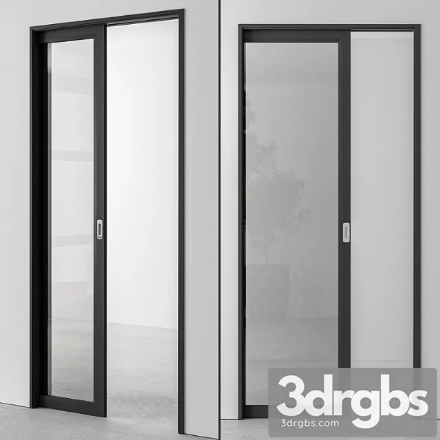 Glass pocket door - set 51 3D Model Free