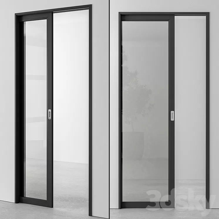 Glass Pocket Door - Set 51 3D Model Free