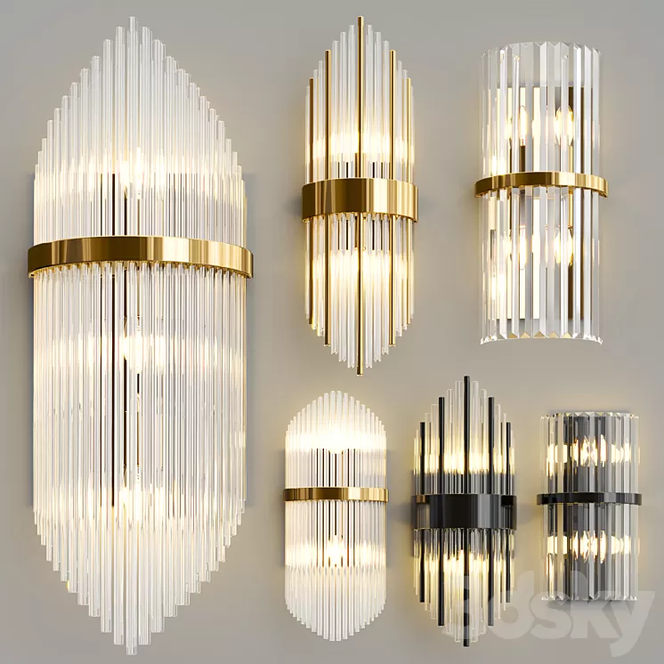 Glass Sconce Collection 3D Model Free