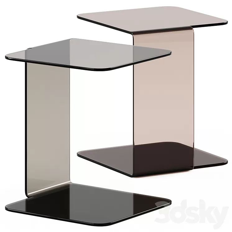 Glass Side Table Shell by Sovet italia / Glass side table 3D Model