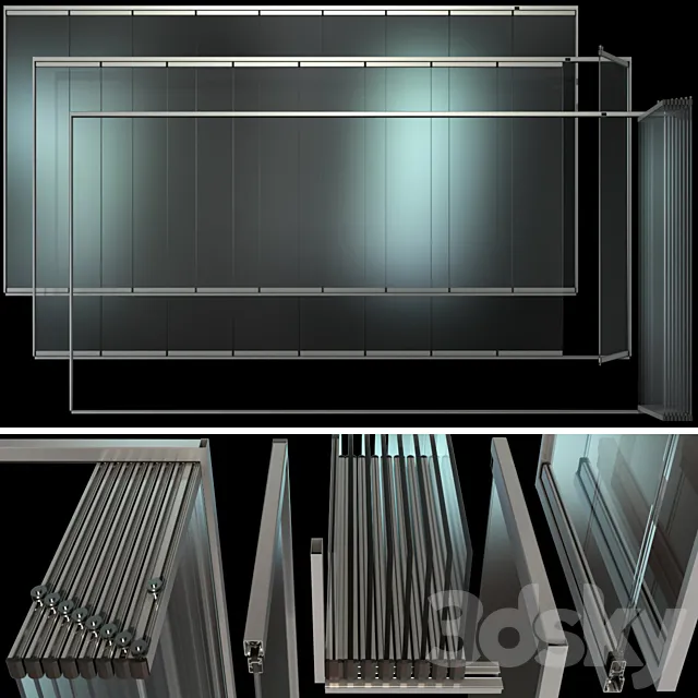 Glass Sliding Partition Walls 3DModel
