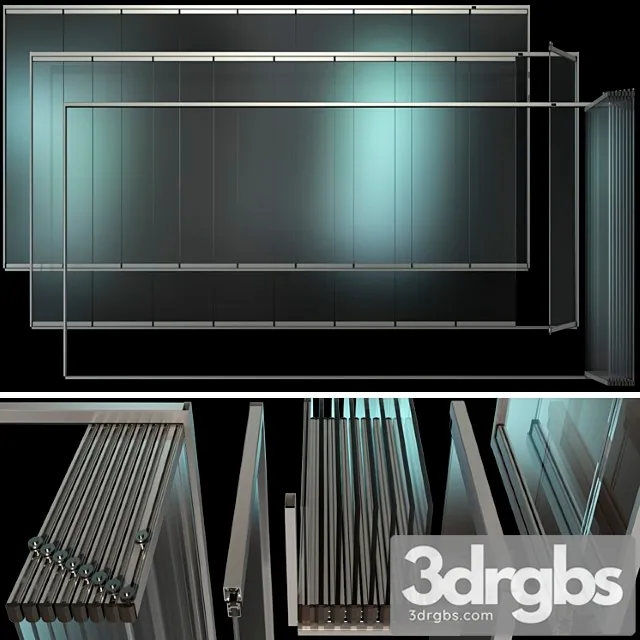 Glass sliding partition walls_2 3D Model Free