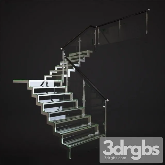 Glass Staircase 3D Model Free
