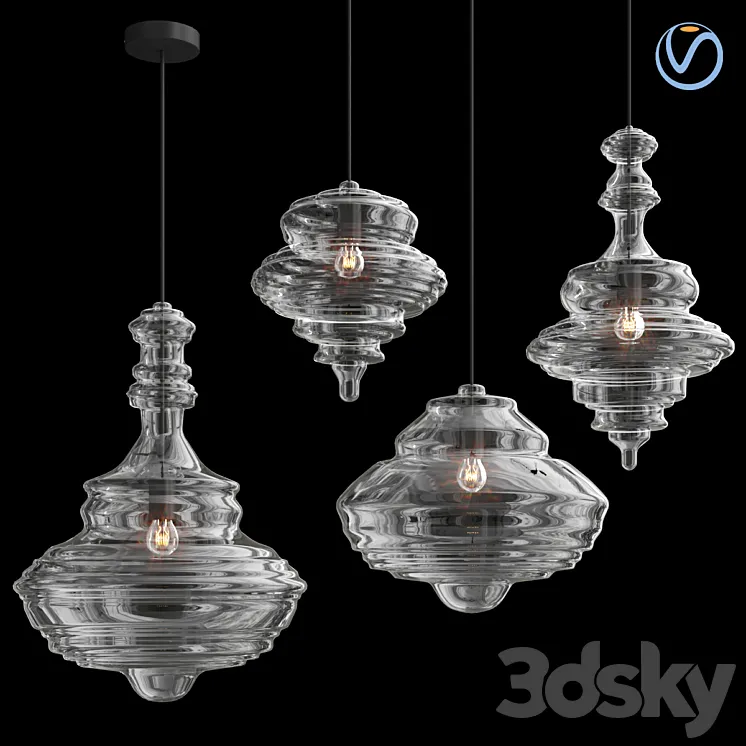 Glass suspension collection 3D Model Free