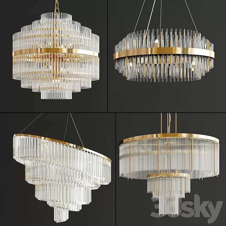 Glass Suspension Collection 3D Model Free