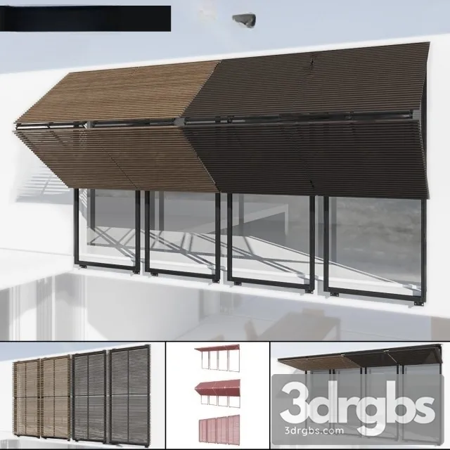Glass Windows Shutters 3D Model Free