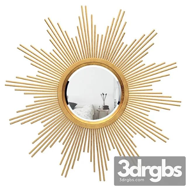 Glasser metal starburst wall mirror vark7277 3D Model Free