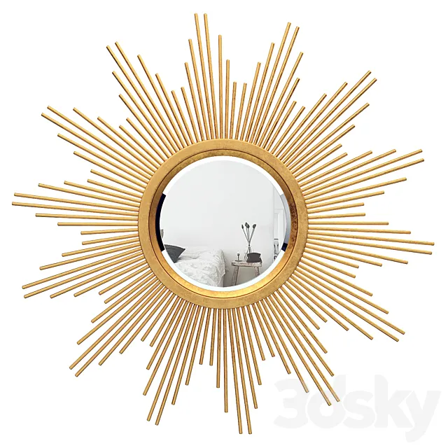 Glasser Metal Starburst Wall Mirror VARK7277 3D Model