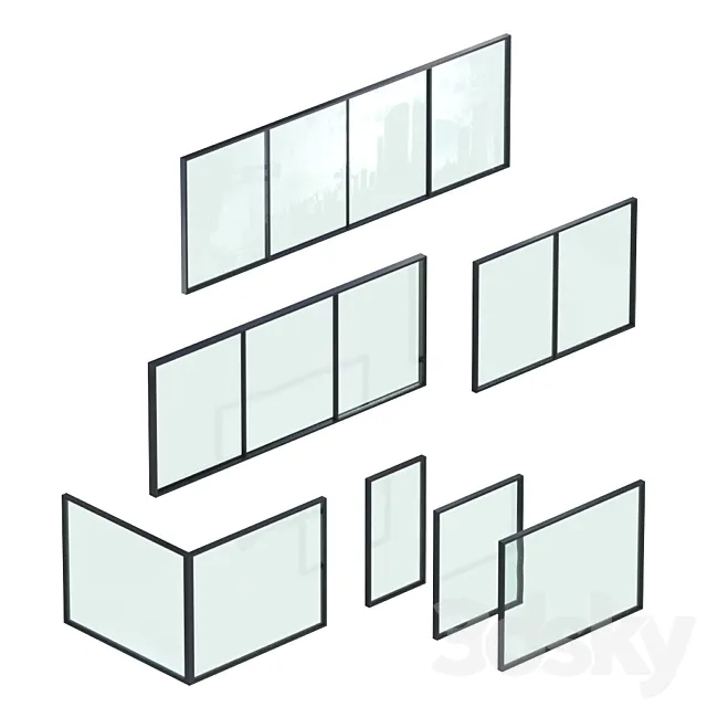 Glazing Set 01 3D Model