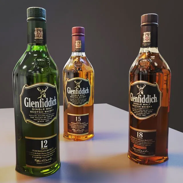 Glenfiddich whiskey 3D Model
