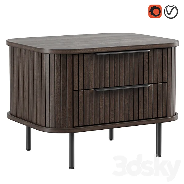 Glide bedside table by Dantone Home 3D Model
