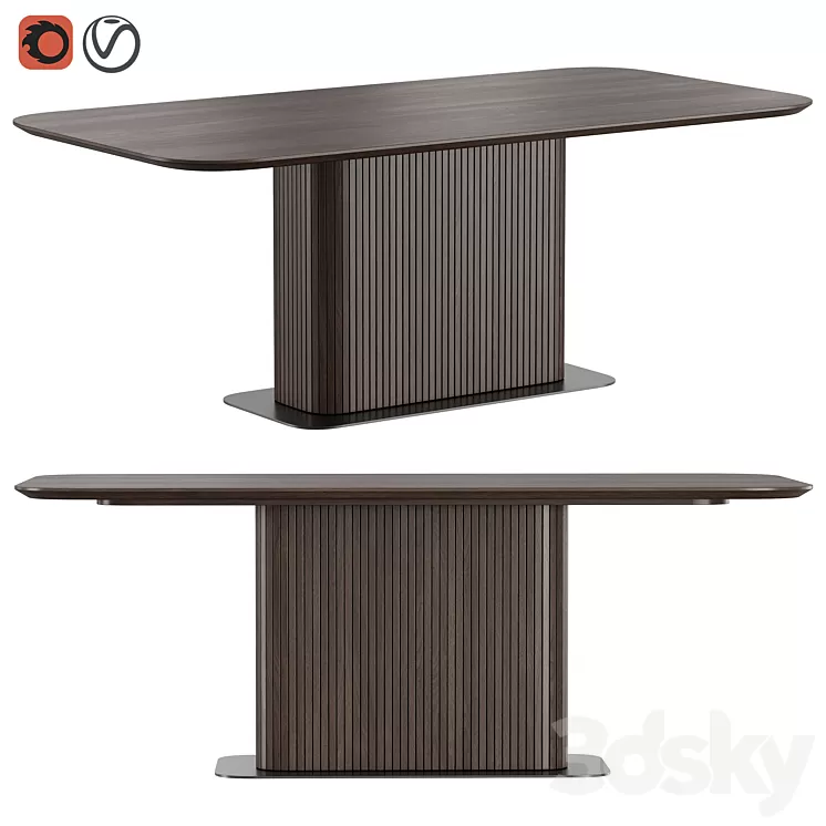 Glide Dining Table by Dantone Home 3D Model Free