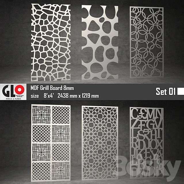 GLO MDF Board 8mm Set 01 Free Download