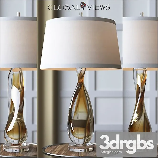 Global views amber twisted art glass lamp 3D Model Free
