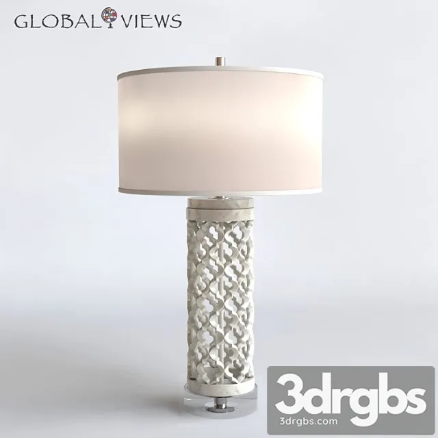 Global Views Lighting Arabesque Round Marble Table Lamp 3D Model Free
