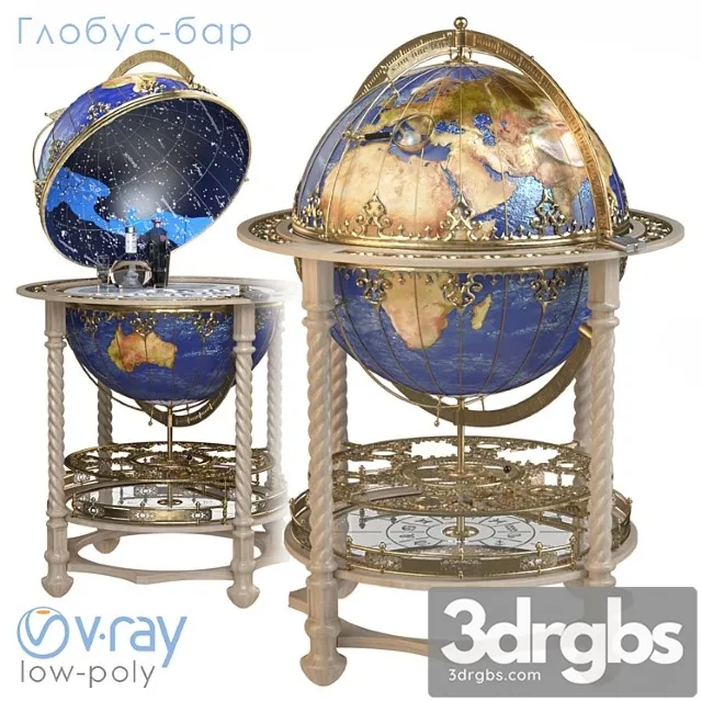 Globe-bar 3D Model Free