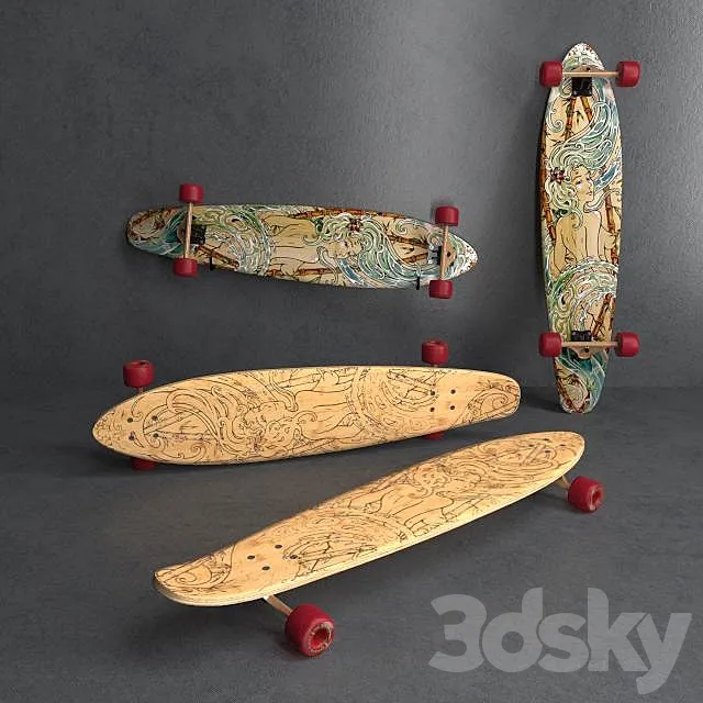 GLOBE KAGUYA BAMBOO longboards 3D Model