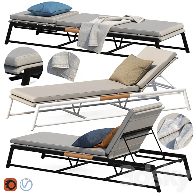 Globewest Antigue Sunbed 3D Model