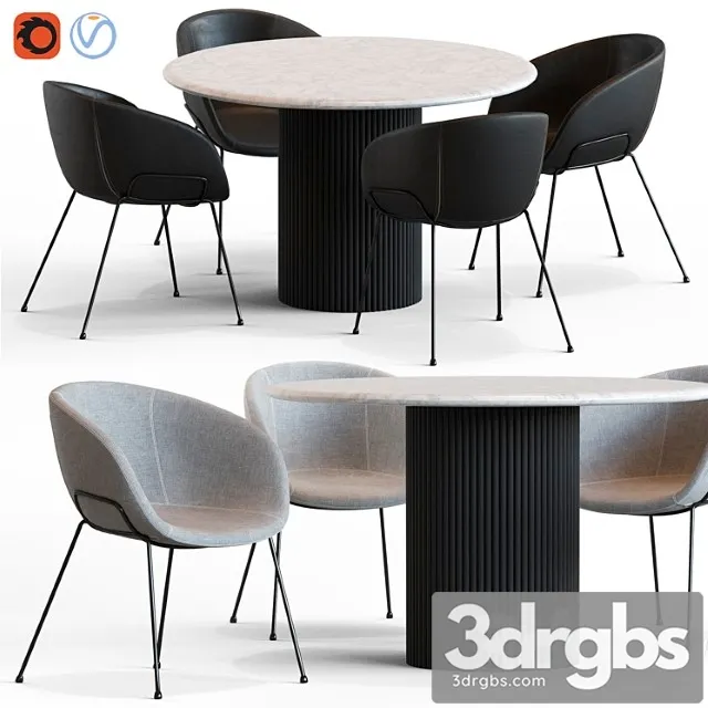 Globewest Benjamin Table And Duke Chair 3D Model Free