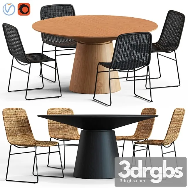 Globewest olivia chair and classique table 2 3D Model Download