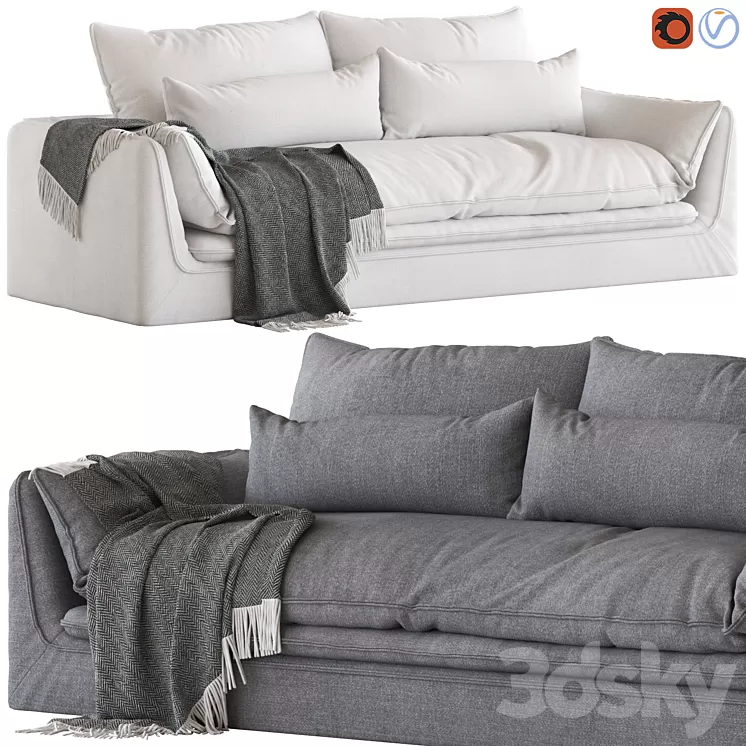 Globewest Orlando Seamed 4-Seater Sofa 3D Model