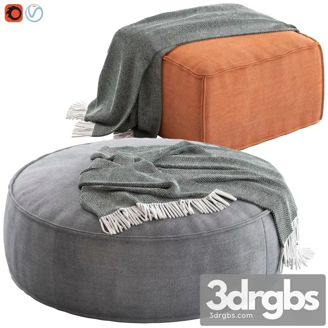 Globewest Orlando Seamed Ottoman 3D Model Free