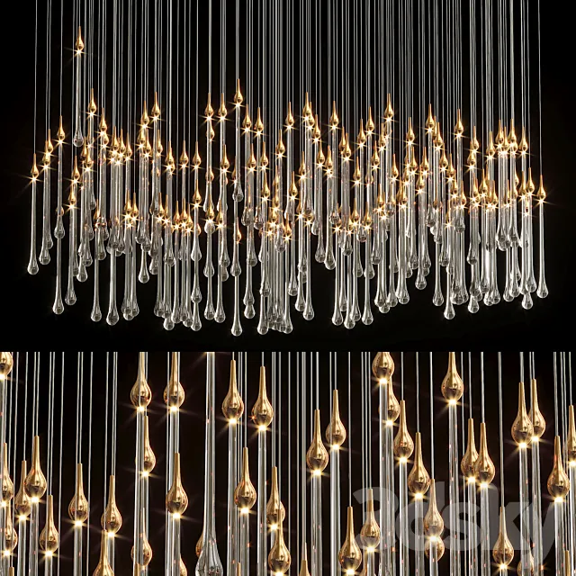 Glockiny Tear Drop Chandelier 3D Model