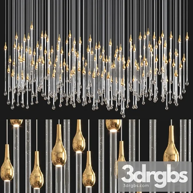 Glockiny Tear Drop Chandelier 3D Model Download