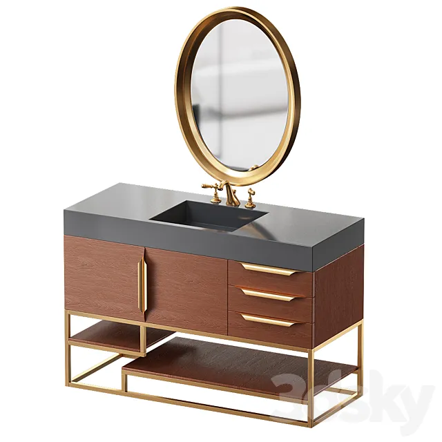 Glossy White Solid Surface Top See More by James Martin Furniture 3D Model