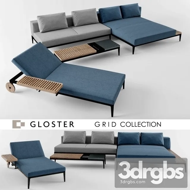 Gloster Set Sofa 01 3D Model Free