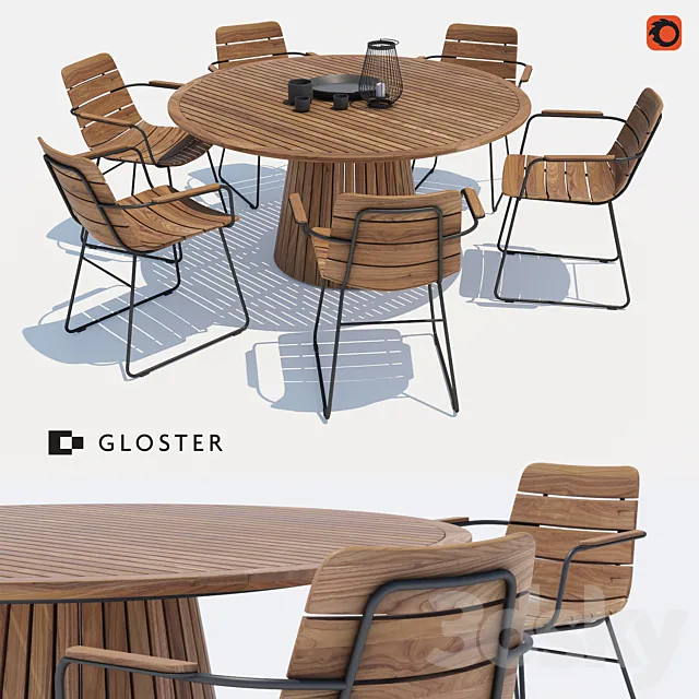 Gloster William chair + Whirl table 3D Model