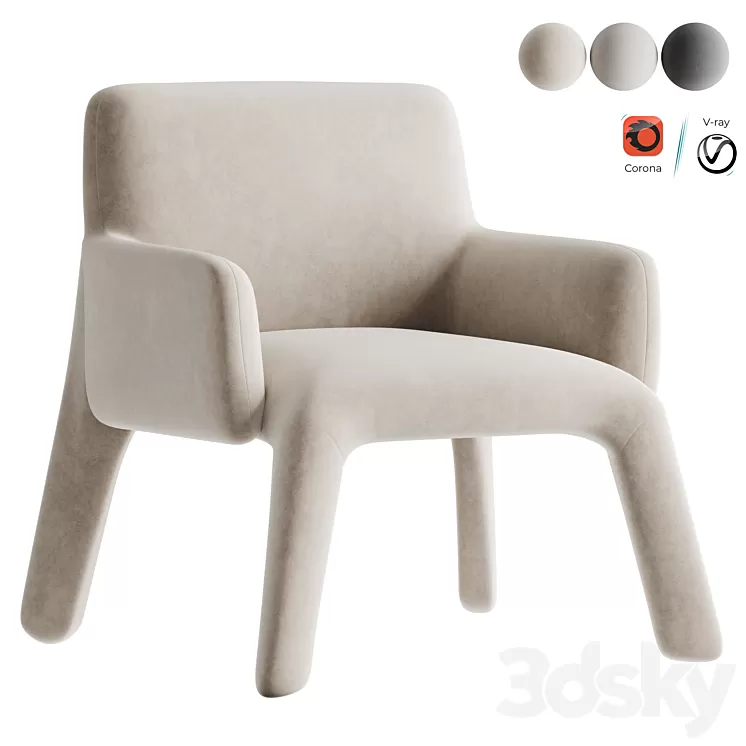 Glove Up Molteni Armchair 3D Model