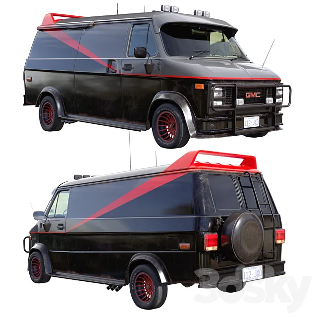 GMC Vandura 1983 A-team van 3D Model