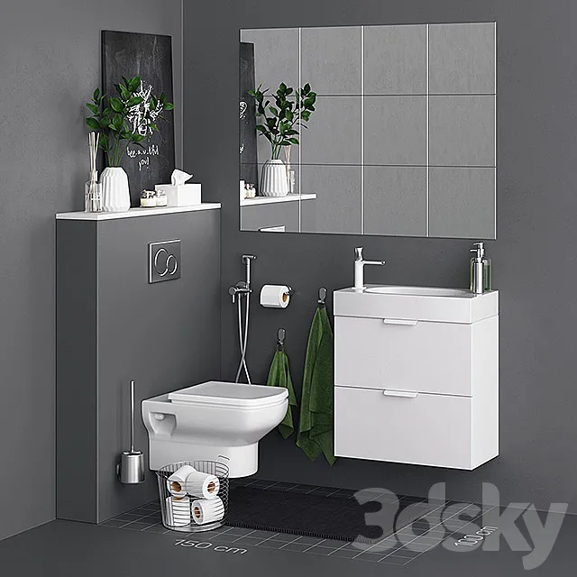 Godmorgon Toilet Set 3DModel