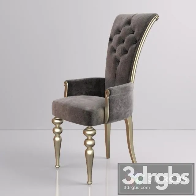 Gold Armchair 3D Model Free