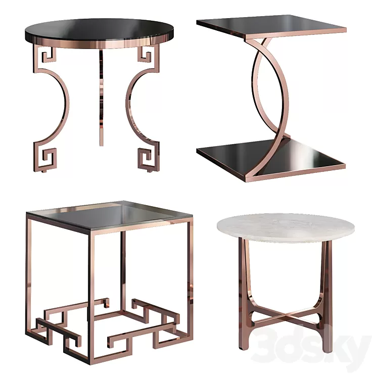 Gold coffee table 3D Model