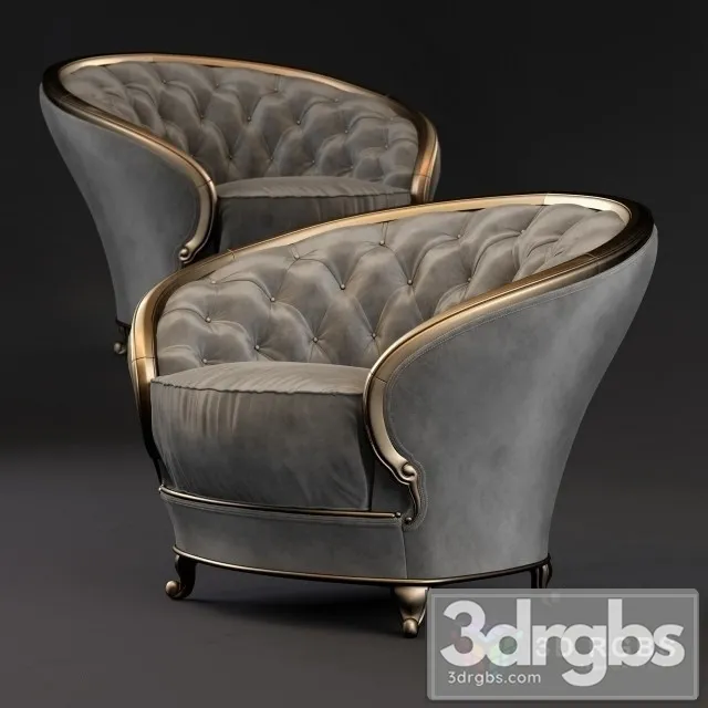 Gold Comfort Armchair 3D Model Free