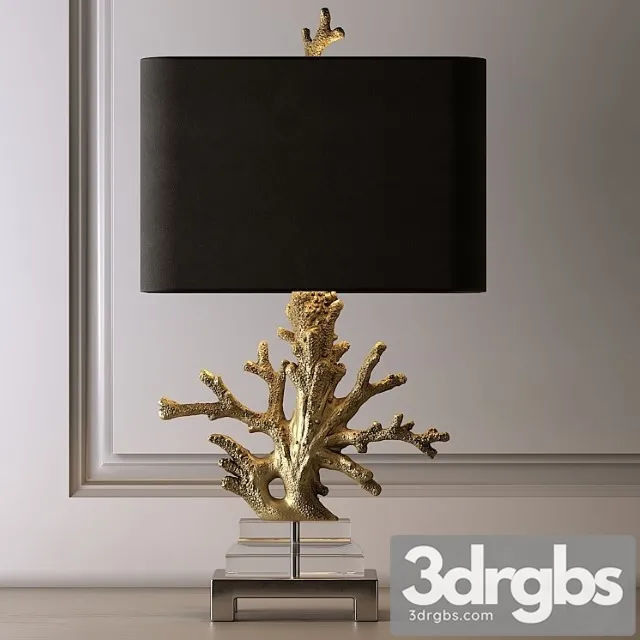 Gold Coral Table Lamp 3D Model Free