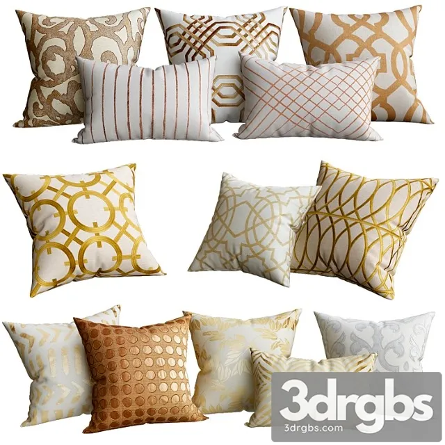 Gold cushion for sofa 3D Model Free