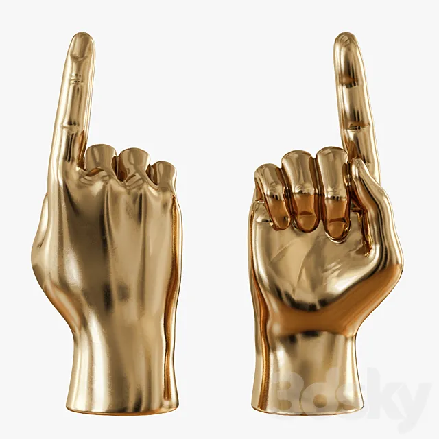Gold figurine hand 3DModel