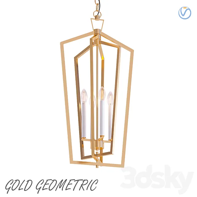 Gold Geometric Pendant Free Download