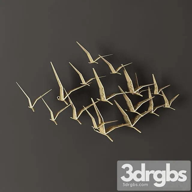 Gold Leafed Seagull 3D Model Free