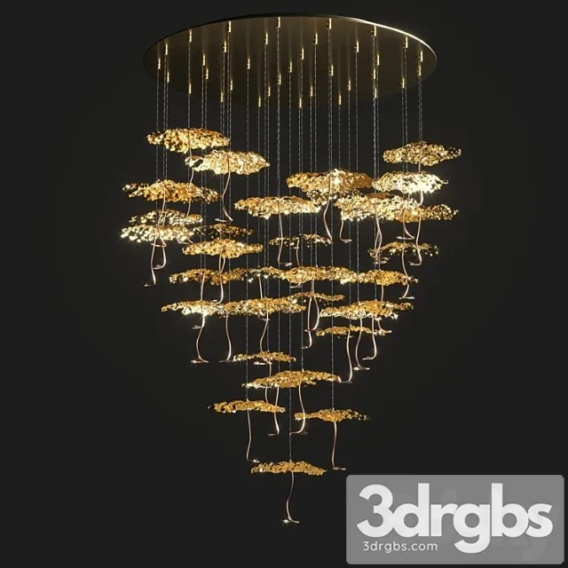 Gold Moon Chandelier Catellani Smith 3D Model Free